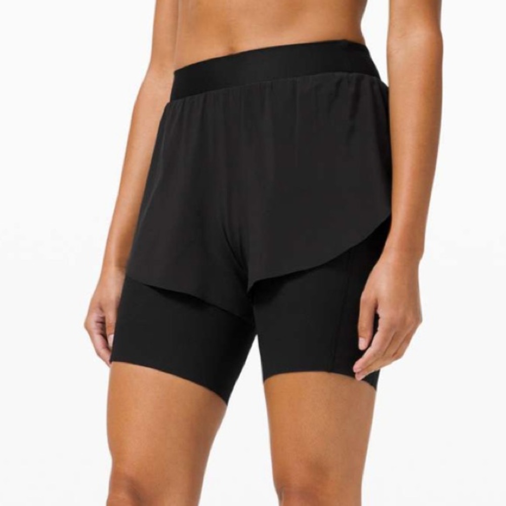 Lululemon |‎ Zoned In High-Rise 2-in-1 Short Black Size 4
